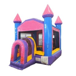 Kids Pink Castle - w/ enclosed tunnel for safety