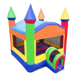 Kids Rainbow Castle - w/ enclosed tunnel for safety