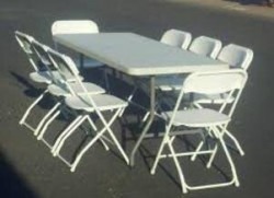 Rectangular folding tables